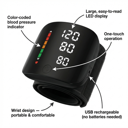 ZaviRoo™ Wrist Blood Pressure Monitor